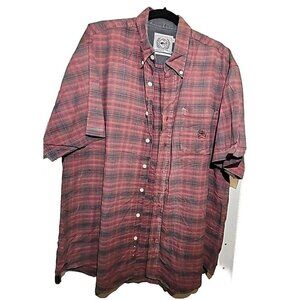 Cinch Shirt Mens Large Western Cowboy Button Up Down Short Sleeve Plade
